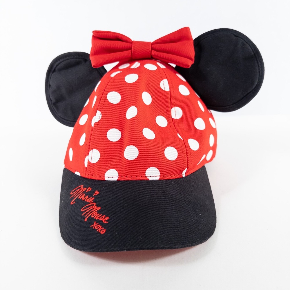 Disney Parks Walt Disney World Hat Youth Minnie Mouse Bow Ears Polka Dot